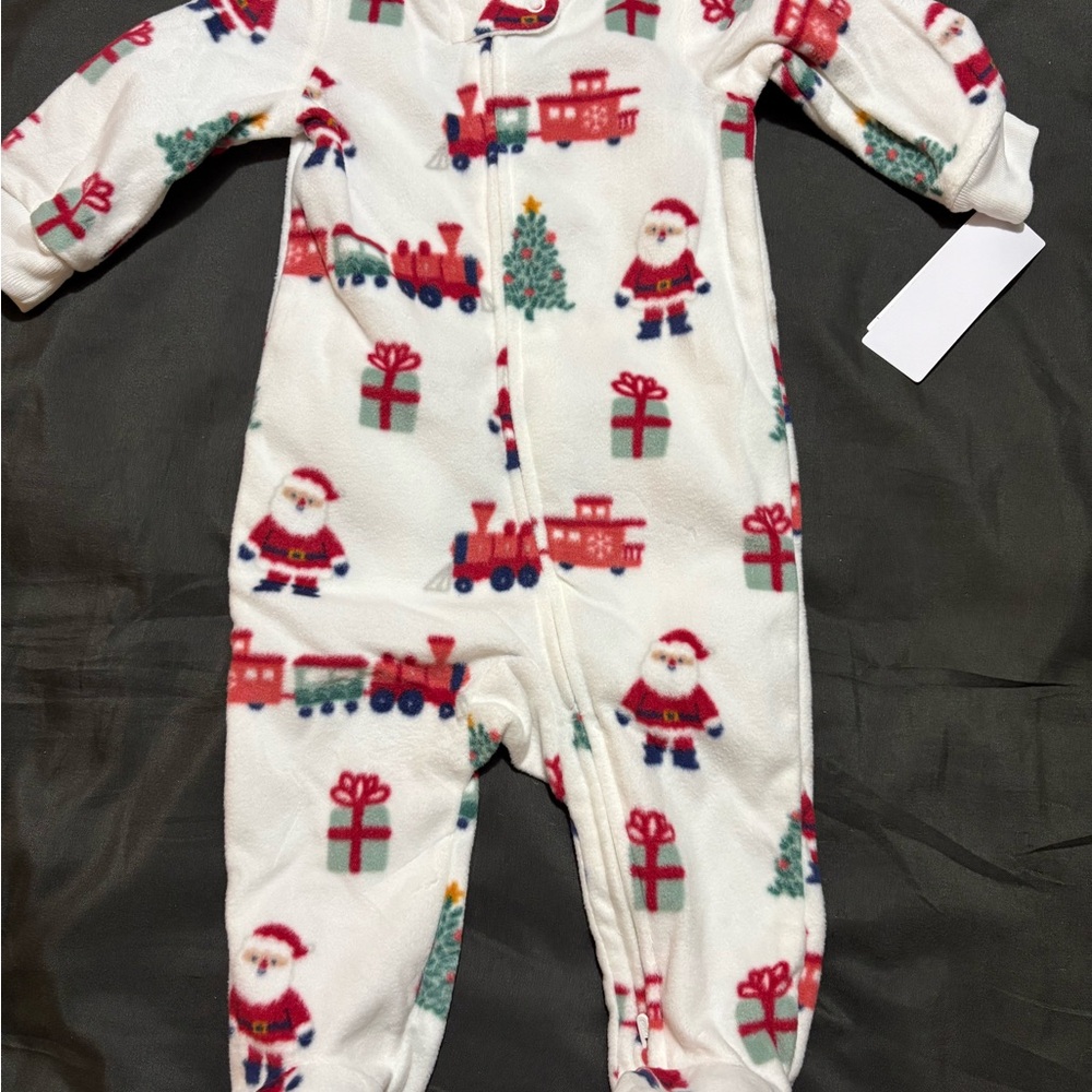 Carter's Red and Green Santa Train One Piece